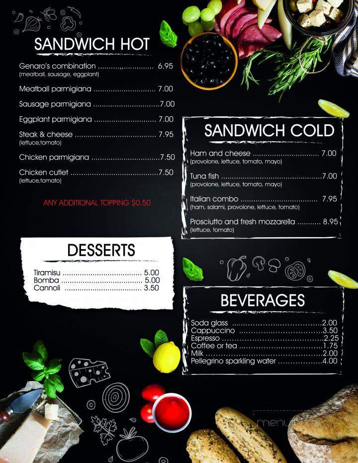 Genaro's Pizza Restaurant - Branford, CT menu_pic