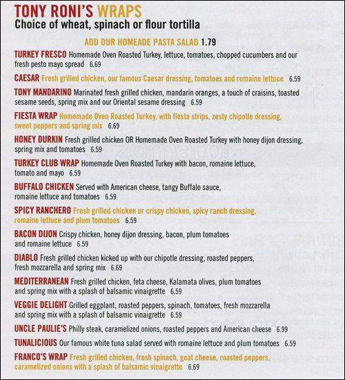 Tony Roni's Conshohocken - Conshohocken, PA menu_pic