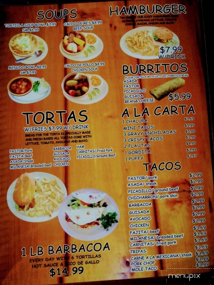 El Taco De Jalisco - San Antonio, TX menu_pic