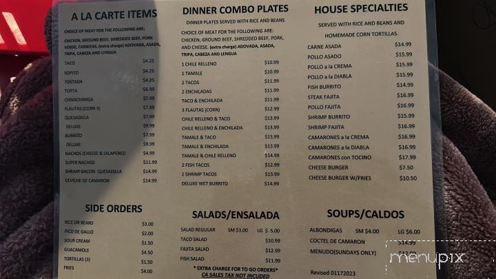 Lolita's Taqueria - Smith River, CA menu_pic