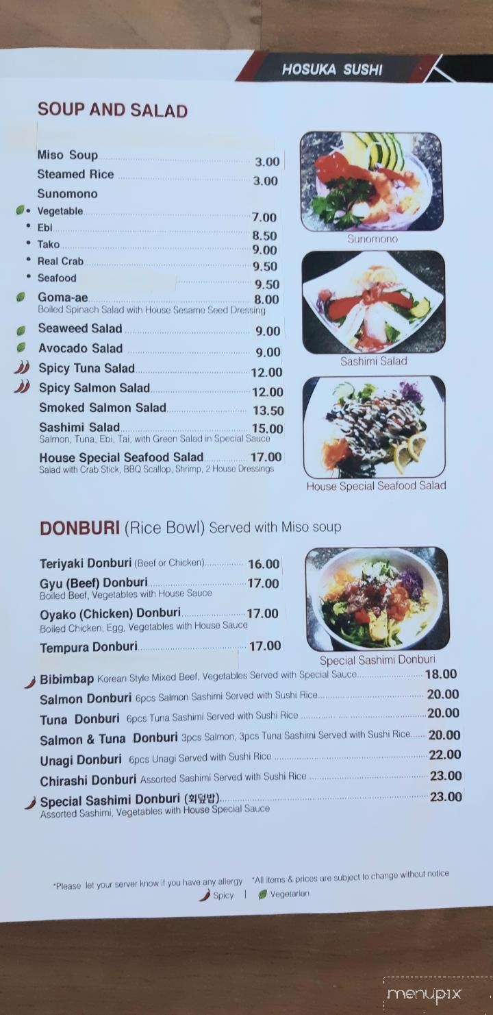 Hosuka - Shawnigan Lake, BC menu_pic