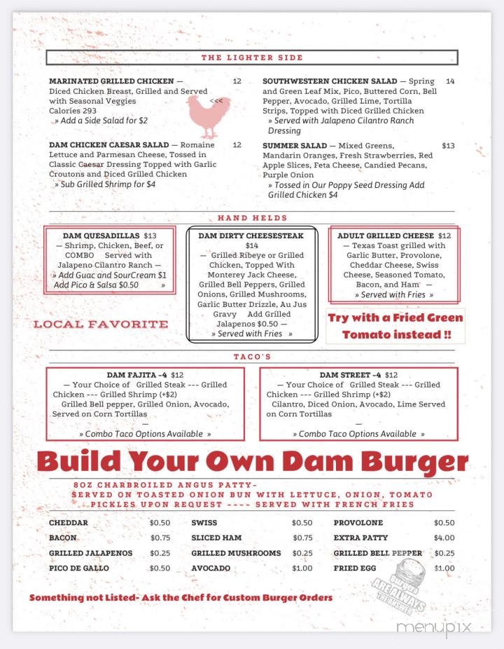 Dam Red Barn - Canyon Lake, TX menu_pic