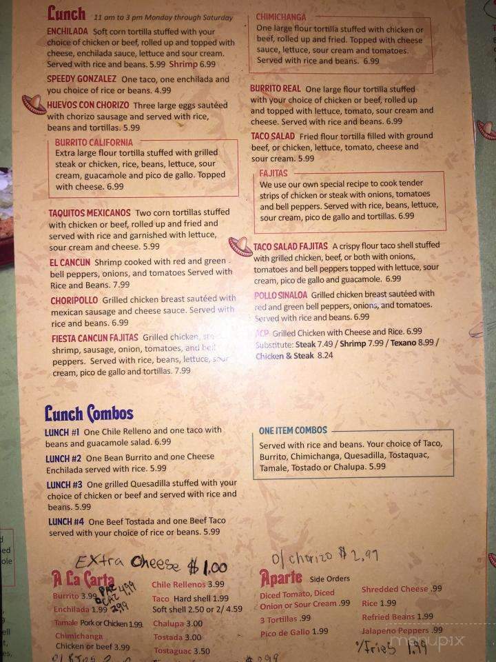 Fiesta Cancun - Vermilion, OH menu_pic