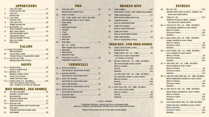 Pho So 1 - Cherry Hill, NJ menu_pic