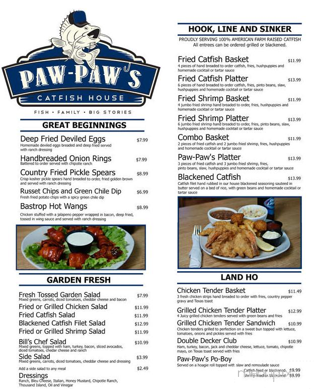 Paw-Paws Catfish House - Bastrop, TX