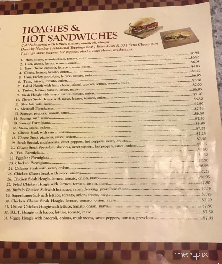 Antonio's Pizzeria - Jim Thorpe, PA menu_pic