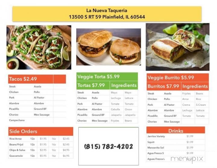 La Nueva Taqueria - Plainfield, IL menu_pic