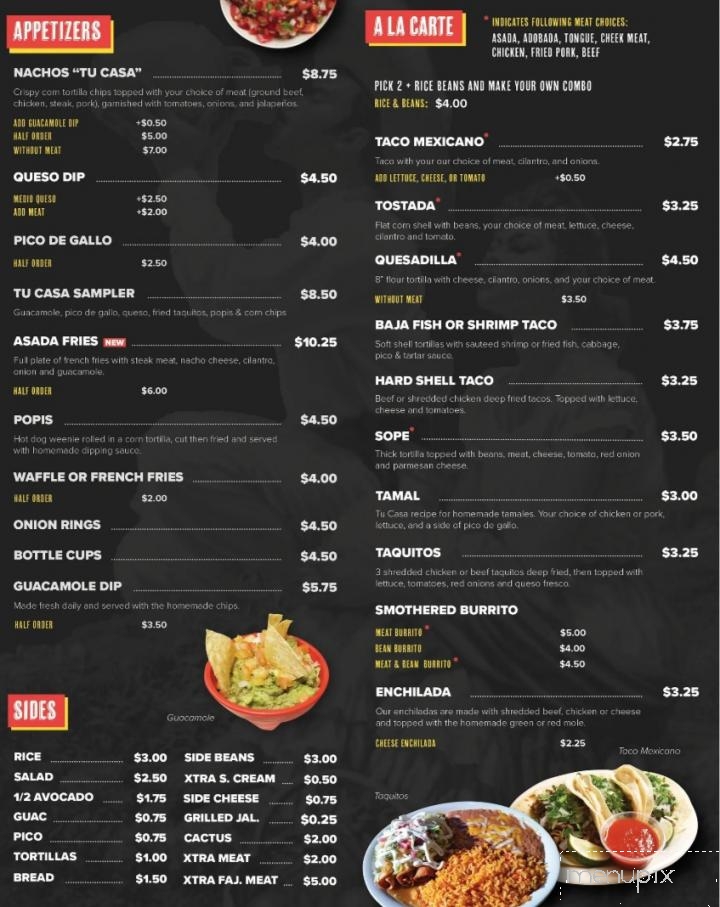 Tu Casa Restaurant - Norfolk, NE menu_pic