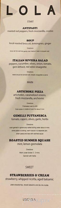 Lola Pizza - Kingston, NY menu_pic