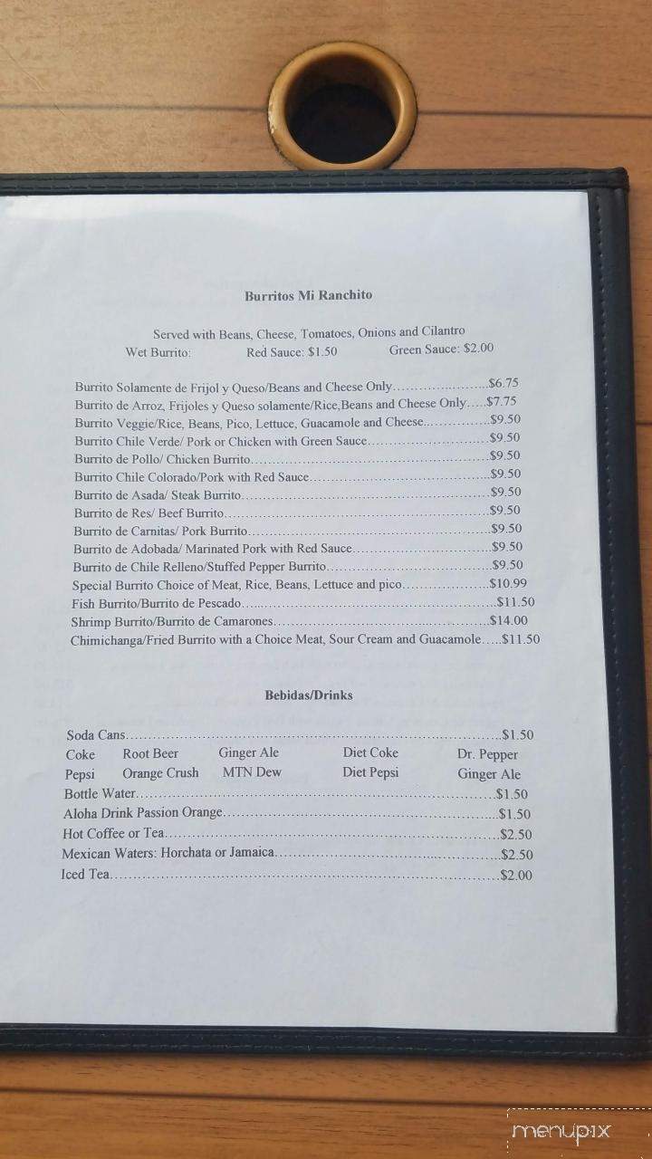 Mi Ranchito - Hawi, HI menu_pic