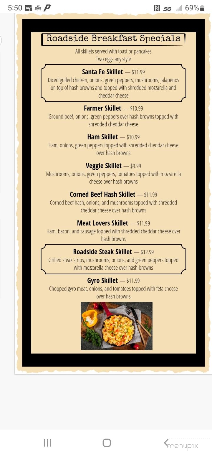 Roadside Bar & Grill - Plymouth, WI menu_pic