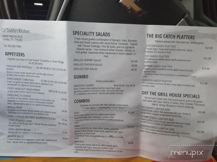 Cat Daddy's Kitchen - Crosby, TX menu_pic