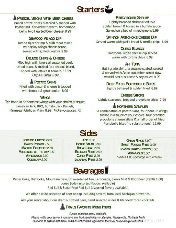 Northern Trails Bar & Grill - Newaygo, MI menu_pic