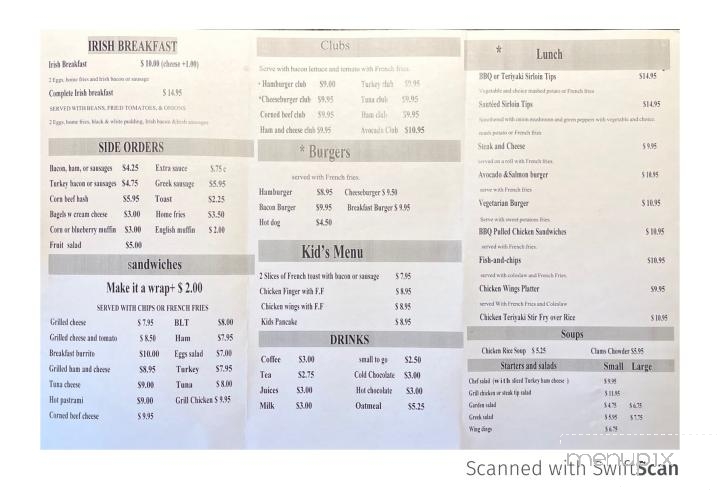 Westbury Restaurant - West Roxbury, MA menu_pic