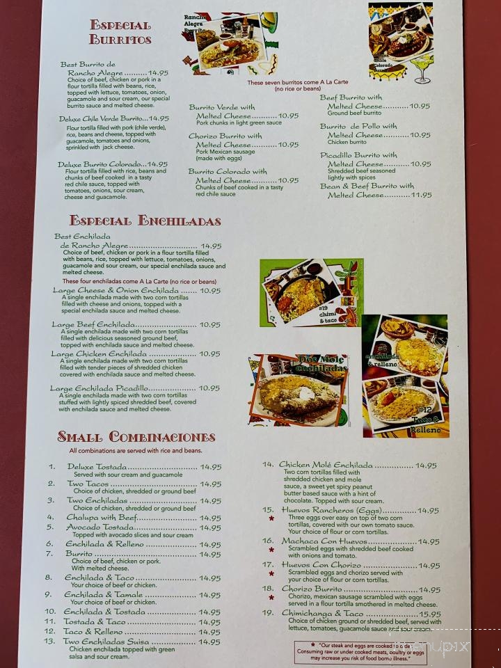 Rancho Alegre - Deer Park, WA menu_pic