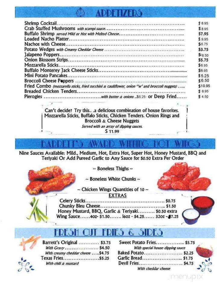Barrett's Pub - Archbald, PA menu_pic