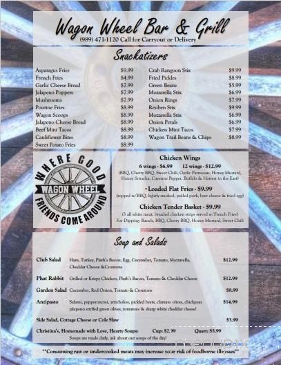 Wagon Wheel - Ossineke, MI menu_pic