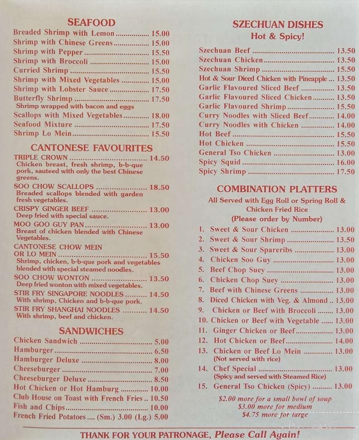 Menu Of Lucky Kitchen Restaurant In