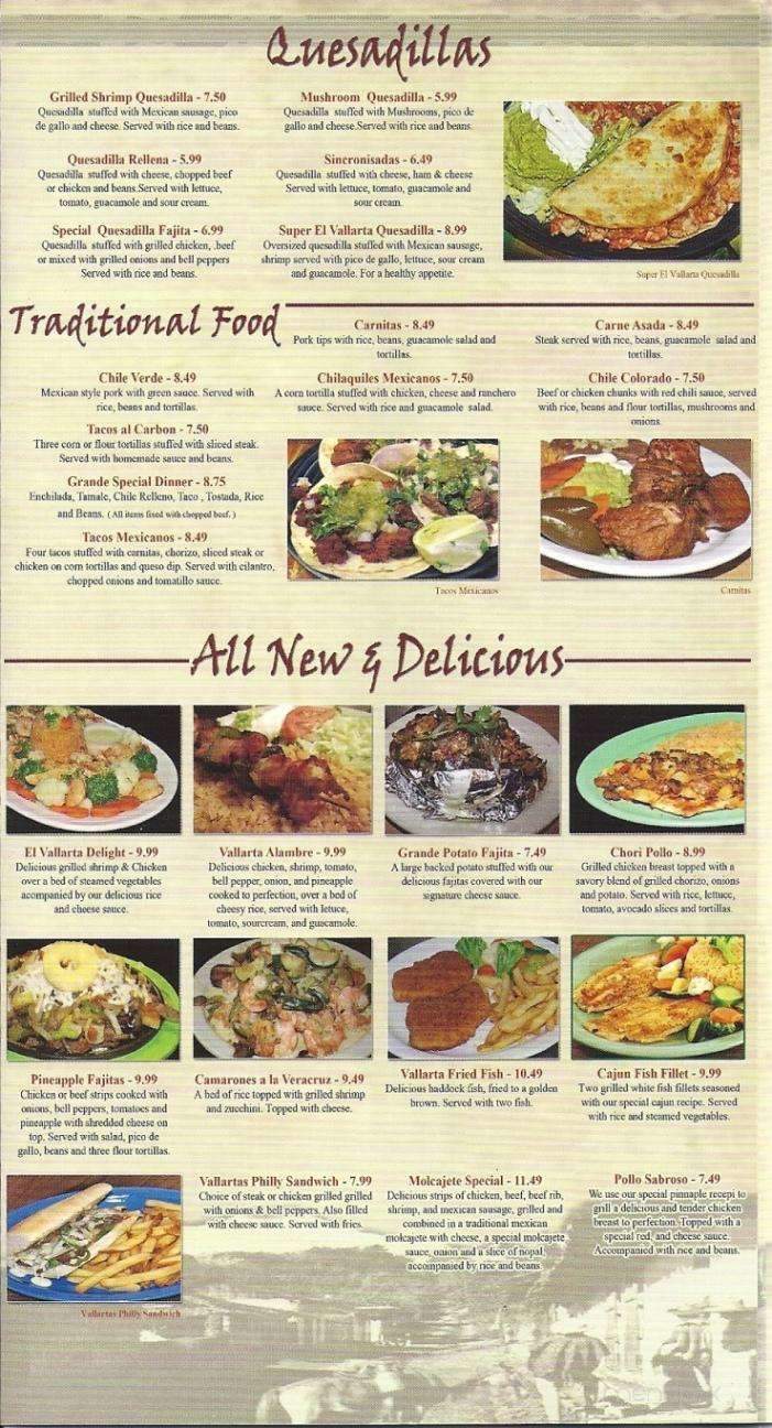 El Vallarta - Fulton, KY menu_pic