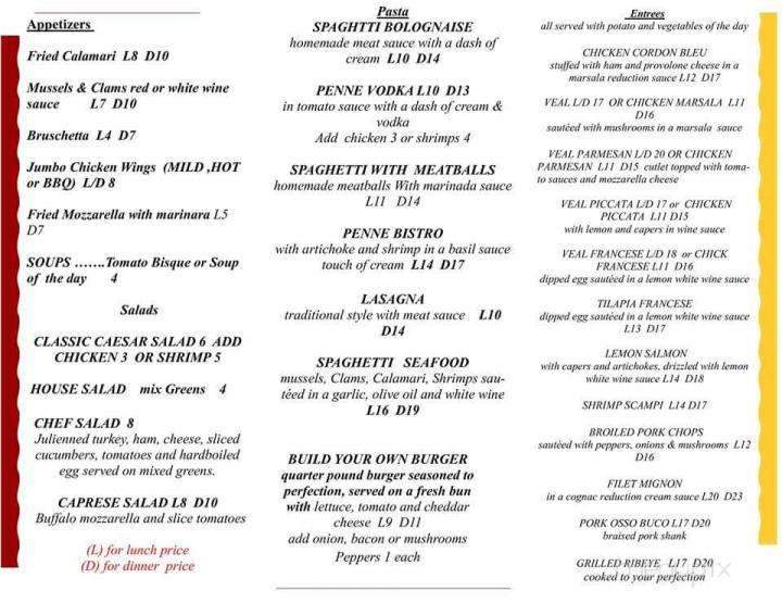 Bistro17 - Haines City, FL menu_pic