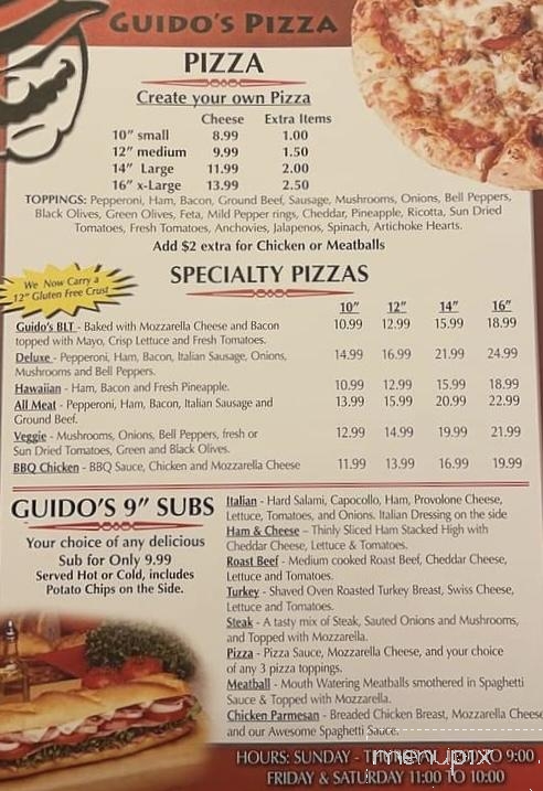 Guido's Pizza - Prescott Valley, AZ menu_pic