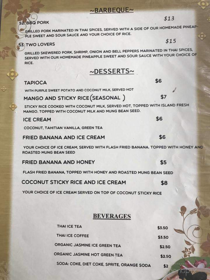 New Chiang Mai Thai Cuisine - Hilo, HI menu_pic