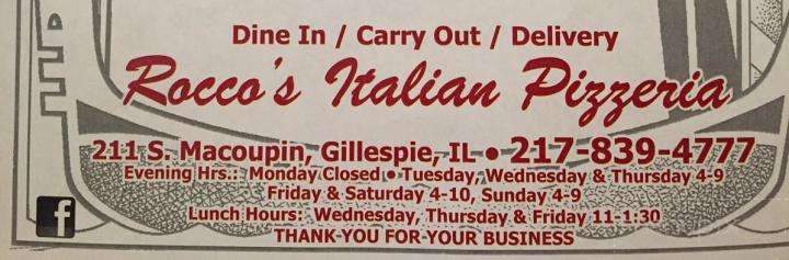 Rocco's Pizzeria - Gillespie, IL