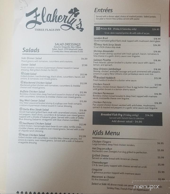 Flaherty's Three Flags Webster - Webster, NY menu_pic