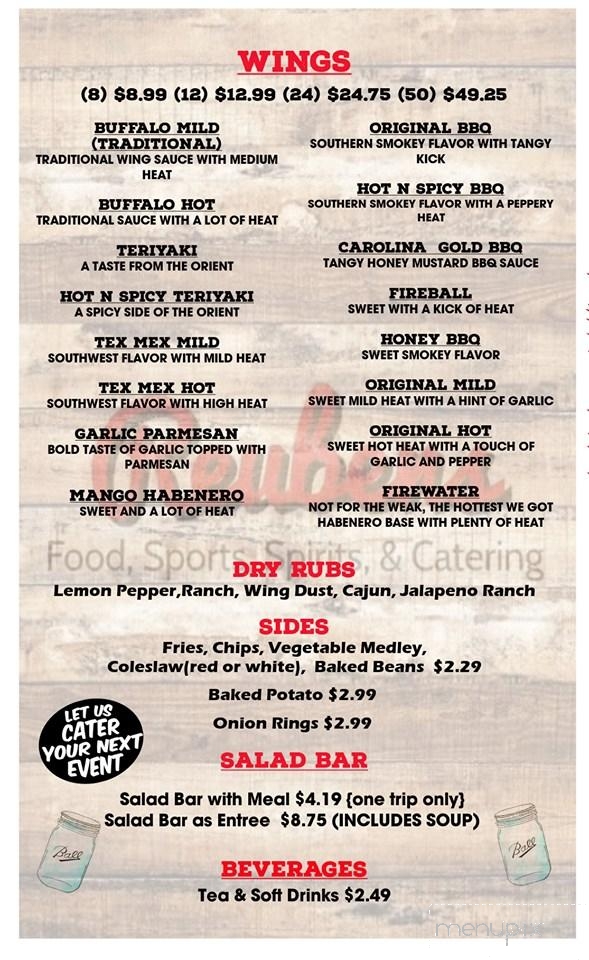 Reubens - Piedmont, SC menu_pic