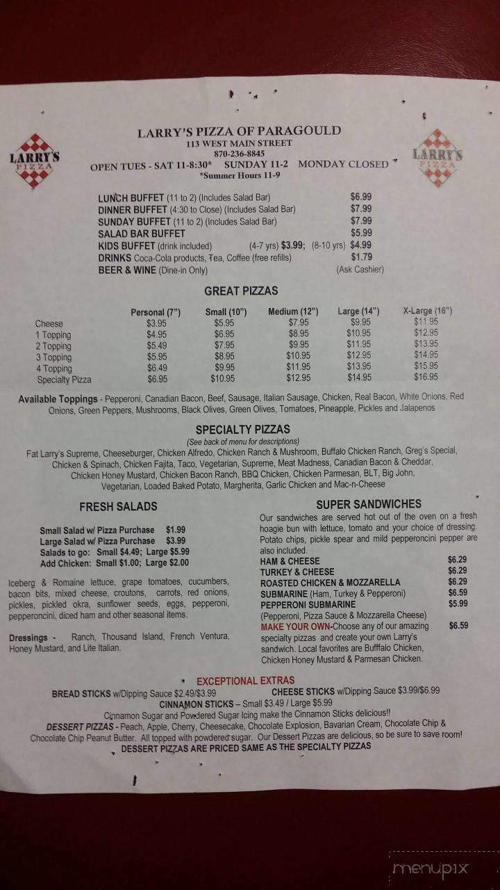 Larry's Pizza of Paragould - Paragould, AR menu_pic