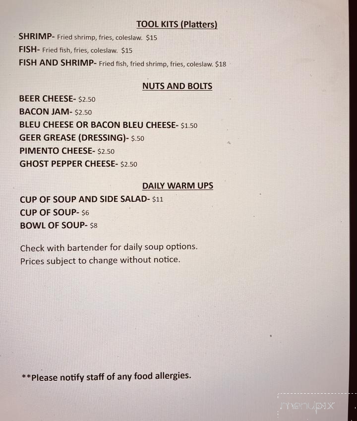 Hammer Time Pub - Mt Sterling, OH menu_pic