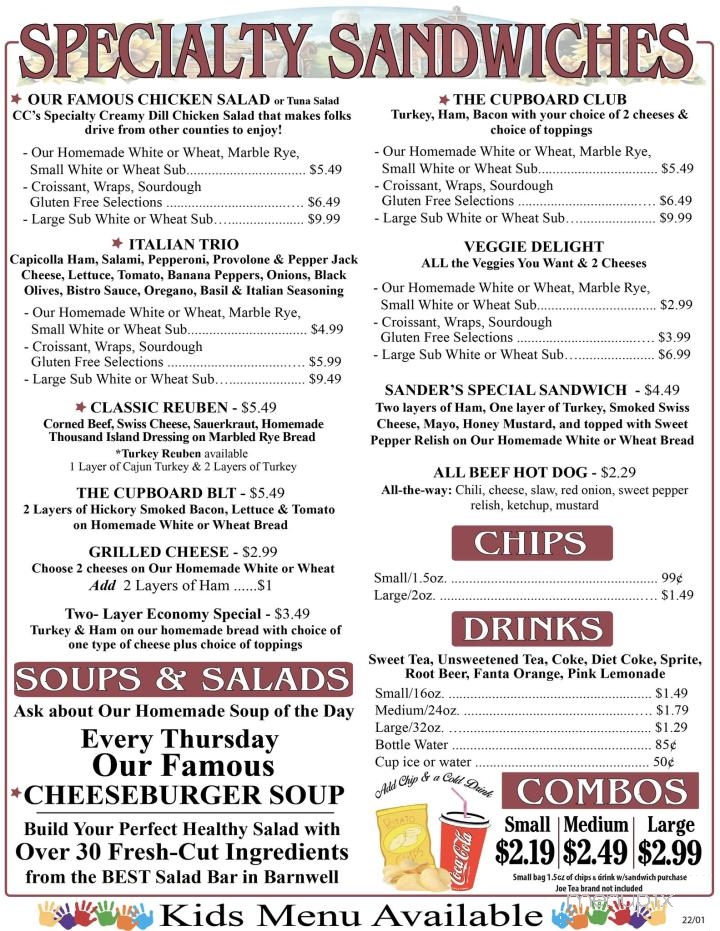 Country Cupboard Of Barnwell - Barnwell, SC menu_pic
