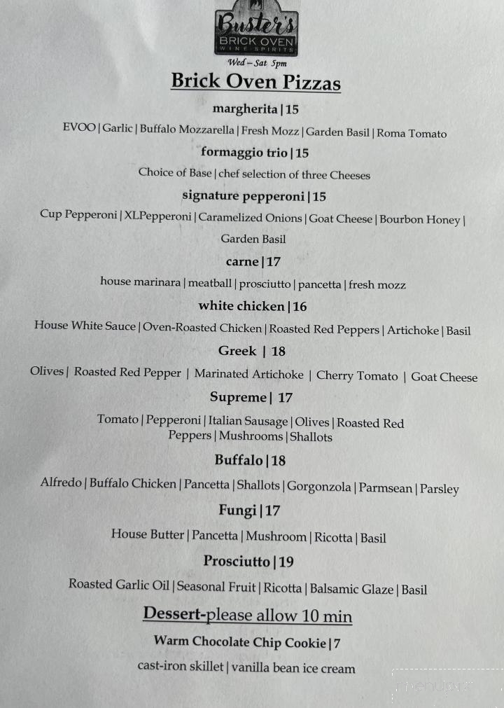 Buster's Brick Oven - Daphne, AL menu_pic