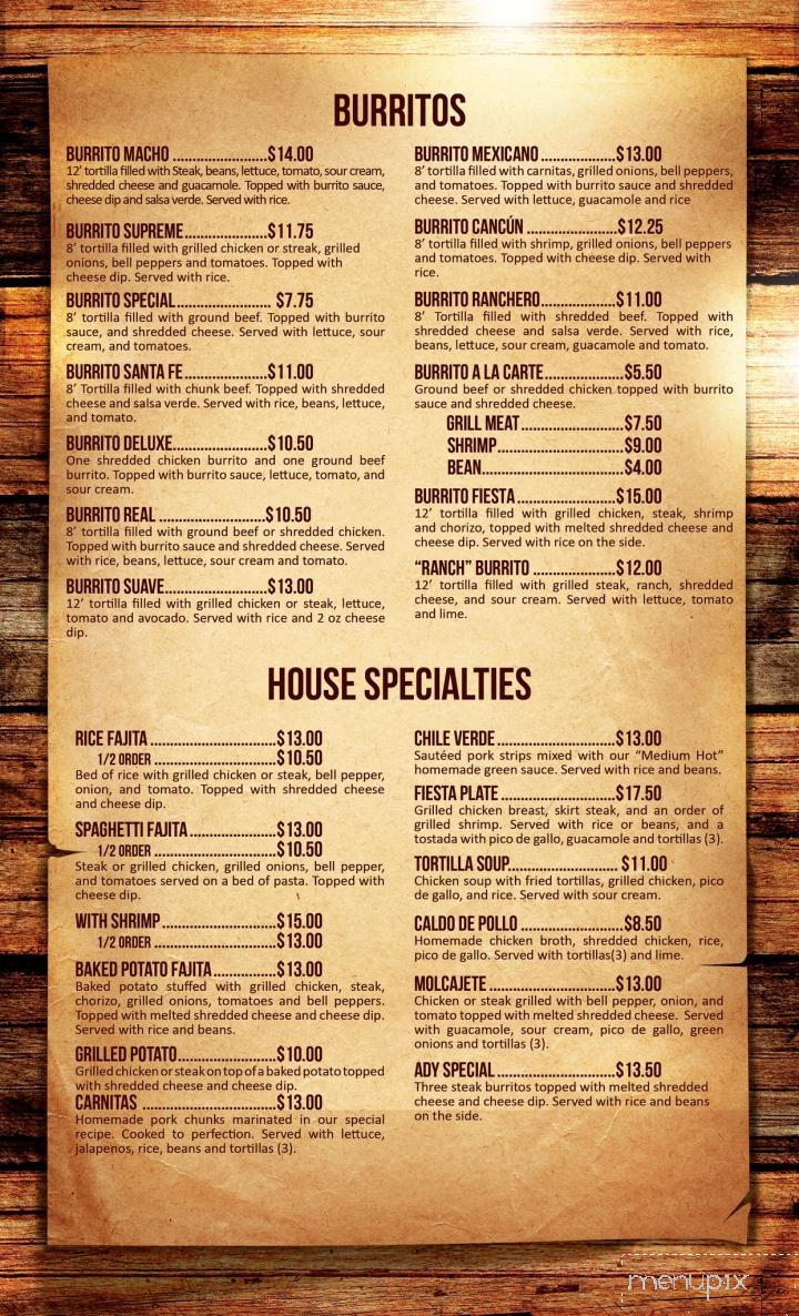 Atzimba Mexican Restaurant - Selmer, TN menu_pic