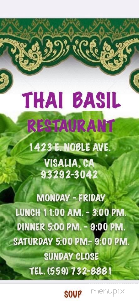 Thai Basil Restaurant - Visalia, CA menu_pic