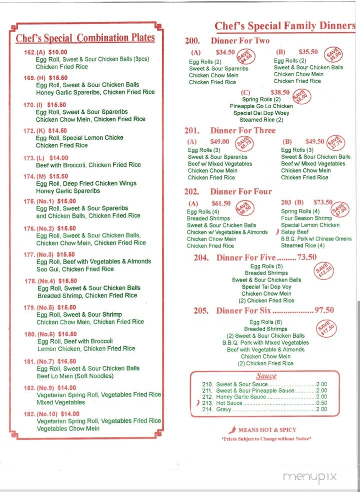 Double Happiness Chinese Restaurant - Midland, ON menu_pic