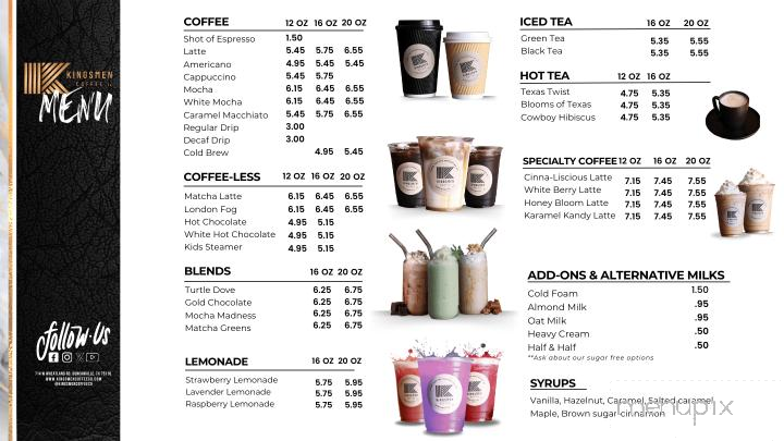 Kingsmen Coffee - Duncanville, TX menu_pic