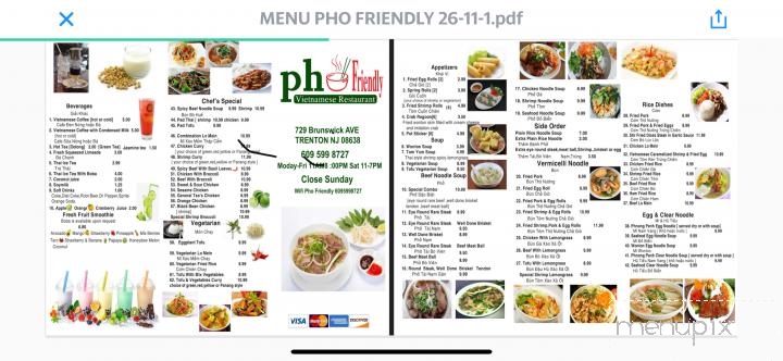 Pho Friendly - Trenton, NJ menu_pic