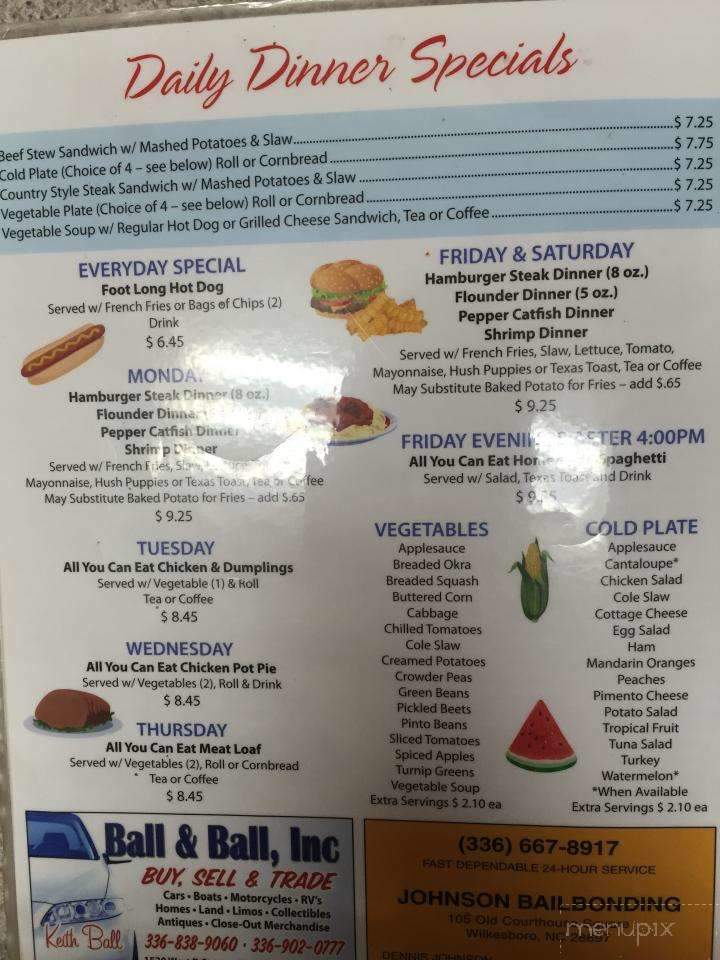 Harold's Restaurant - Wilkesboro, NC menu_pic
