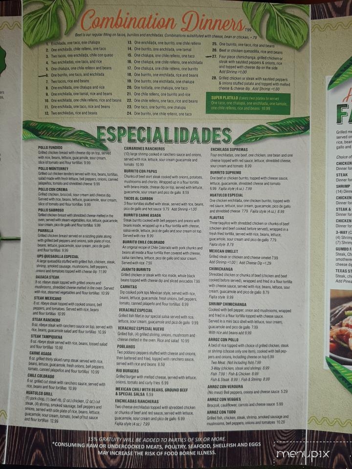 Huatulco Mexican Restaurant - Winfield, AL menu_pic