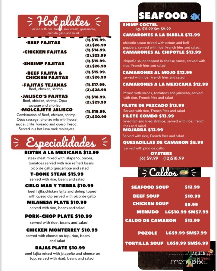 Taqueria Altos DE Jalisco - Fredericksburg, TX menu_pic