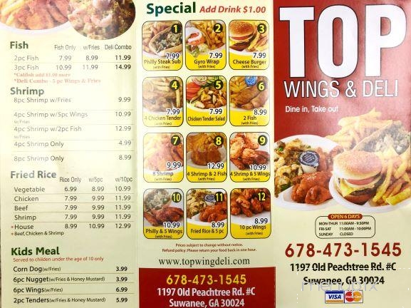TOP Wings and Deli - Suwanee, GA