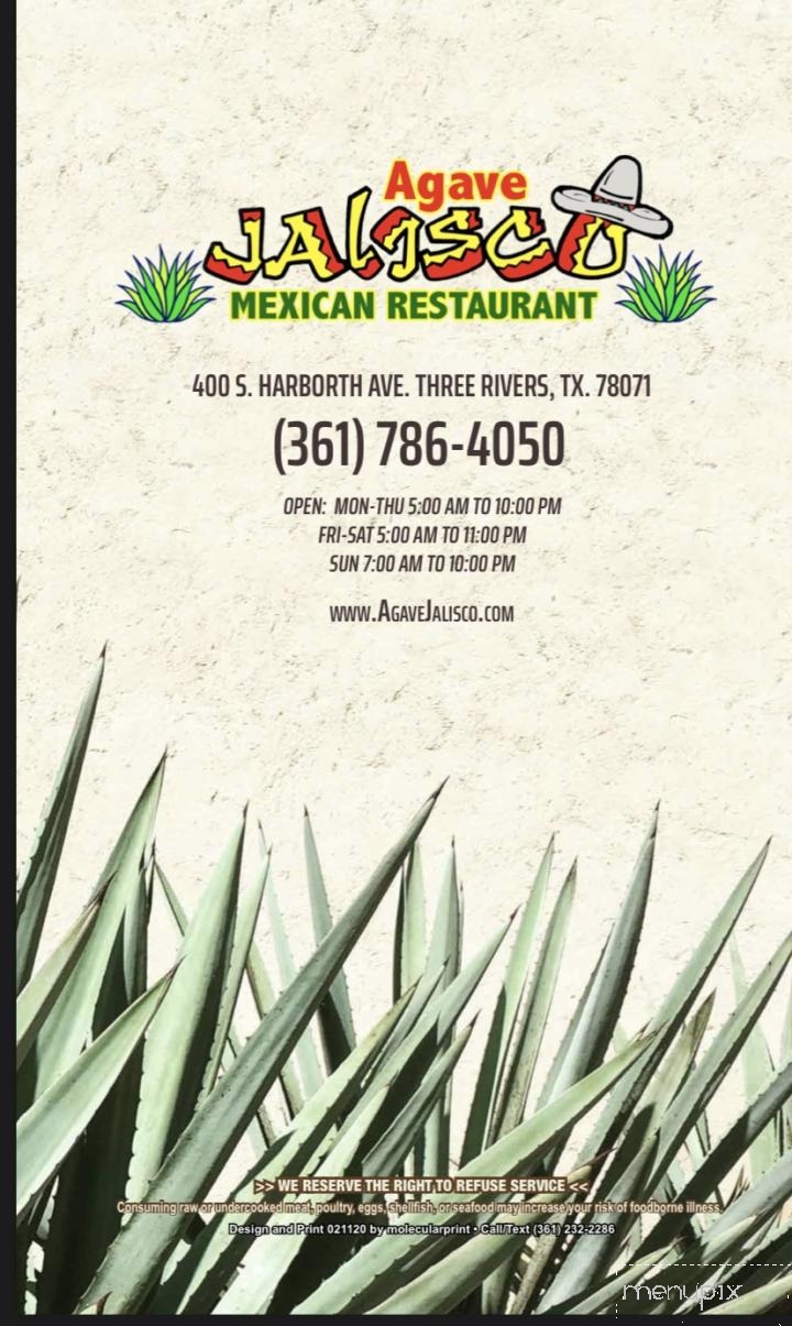 Jalisco Taqueria - Three Rivers, TX menu_pic
