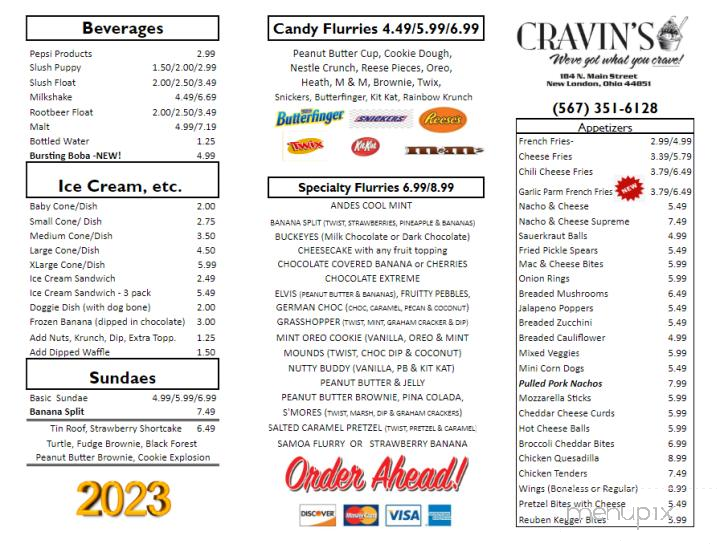 Cravin's - New London, OH menu_pic