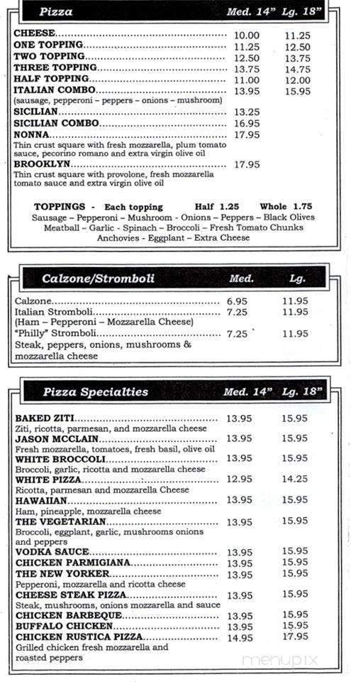 Bella Napoli - Millstone Twp, NJ menu_pic