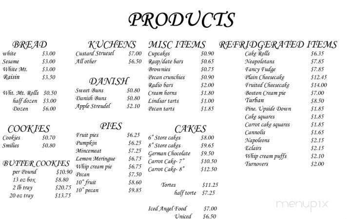 Jackson's Bakery - Greece, NY menu_pic