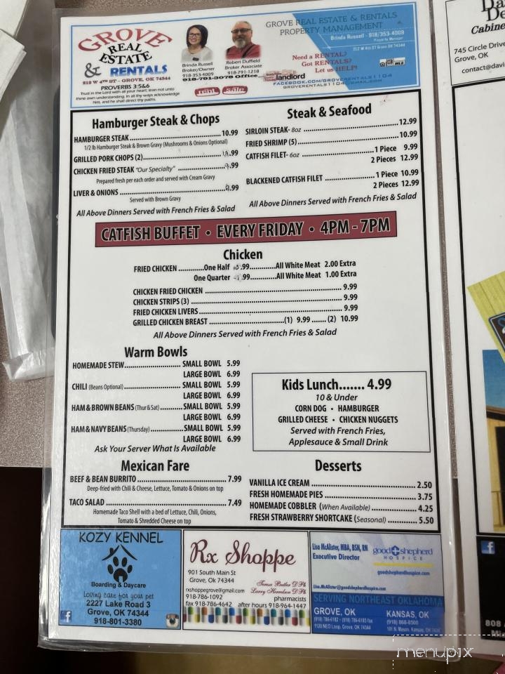 Drake's Restaurant - Grove, OK menu_pic