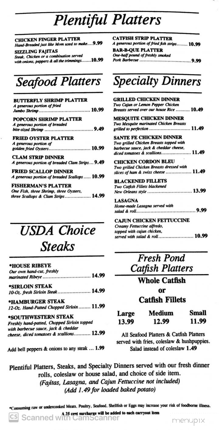 Preston's Restaurant - Lexington, AL menu_pic