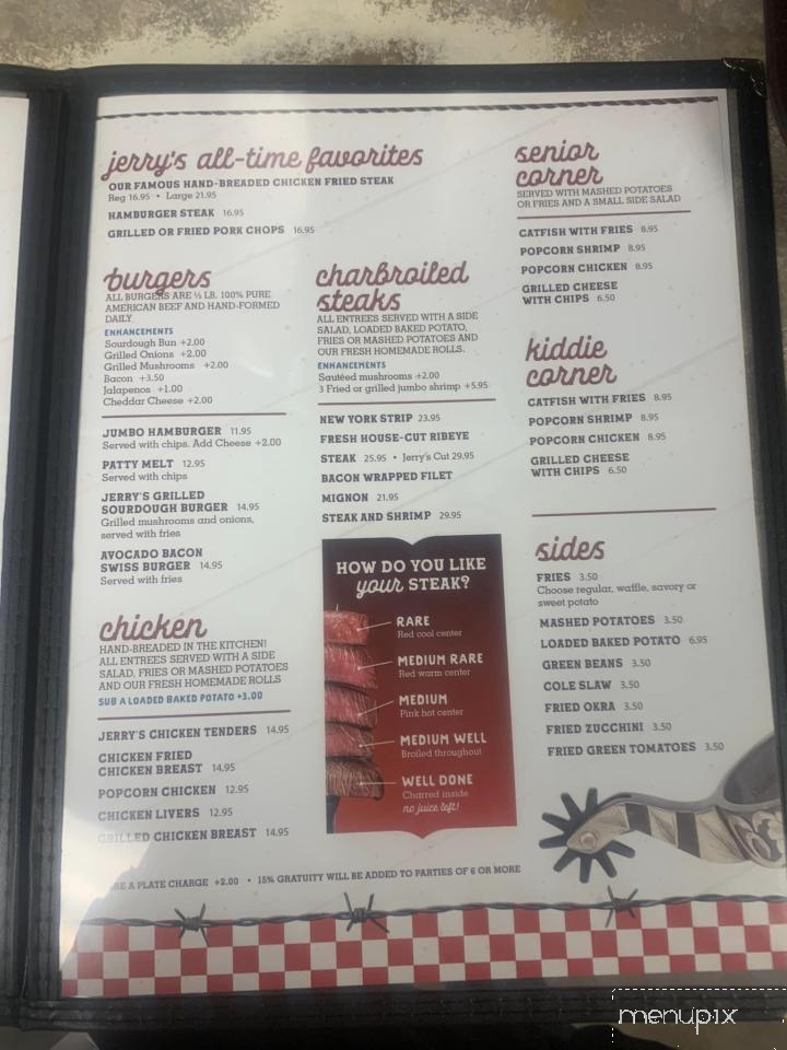 Jerry's Restaurant - Onalaska, TX menu_pic