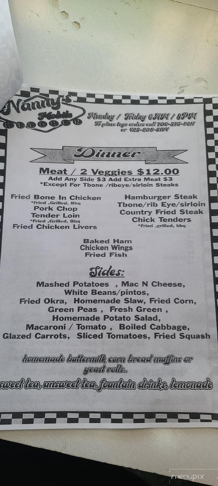 Nanny's Mobile Kitchen - Rock Spring, GA menu_pic